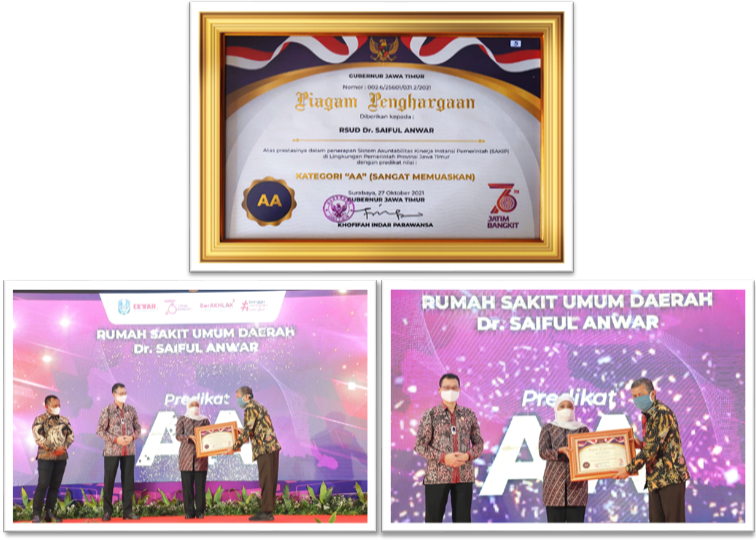 RSSA meraih penghargaan Sistem Akuntabilitas Kinerja Instansi Pemerintah (SAKIP) 2021 di Lingkungan Pemprov Jawa Timur